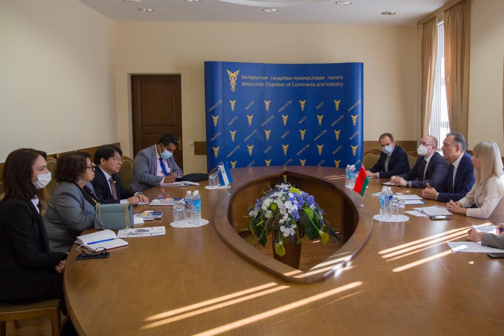 The BelCCI Chairman Vladimir Ulakhovich meets the Minister of Foreign Affairs of Nicaragua Denis Moncada Colindres The BelCCI Chairman Vladimir Ulakhovich meets the Minister of Foreign Affairs of Nicaragua Denis Moncada Colindres
