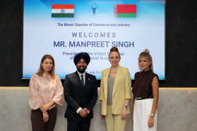 The arrangement of mutual business missions was discussed at the Minsk branch of the Belarusian Chamber of Commerce and Industry (BelTPP) with the head of the Indian Chamber of International Business