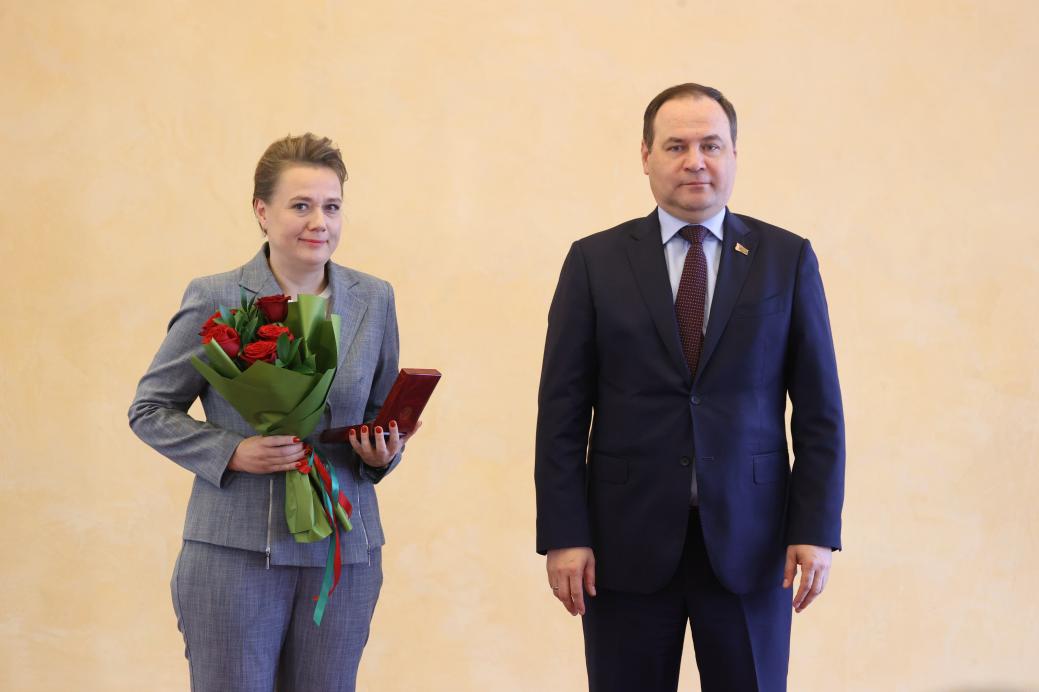 Kristina Sekatskaya, Head of the Translation Department of the Minsk Branch of the BelCCI, was awarded the Medal "For Labour Merit"