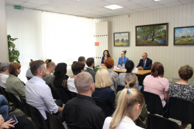 Meeting between the employees of the unitary enterprise “Minsk Branch of the BelCCI” and the head of the administration of the Sovetsky district of Minsk