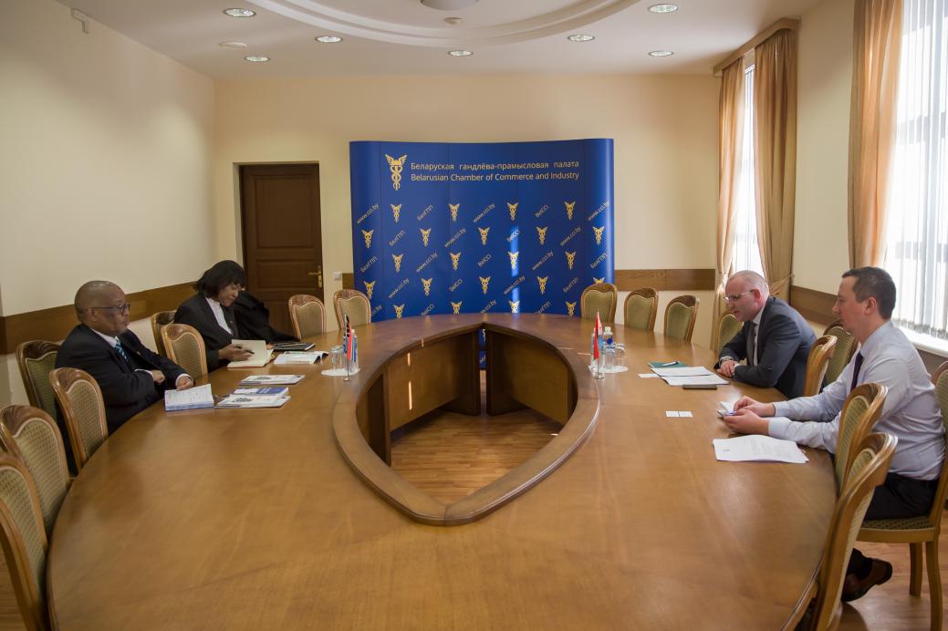 A meeting of the BelCCI Deputy Chairman Denis Meleshkin with the South Africa Embassy officials A meeting of the BelCCI Deputy Chairman Denis Meleshkin with the South Africa Embassy officials